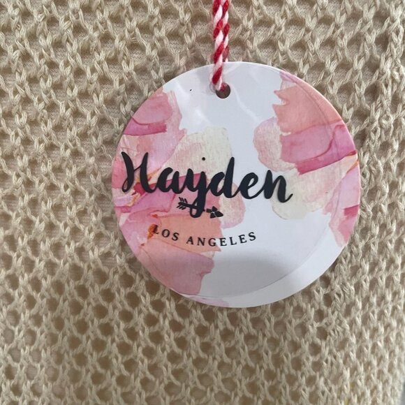 Hayden Los Angeles Yellow Crochet Top Sleeveless Sundress L Boho Flowy Festival - Picture 3 of 9